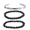 Black Obsidian, Black Glass, Silvertone