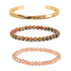 Unakite, Champagne Glass, Goldtone