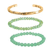 Aventurine, Green Glass, Goldtone