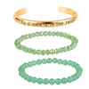 Green Aventurine, Glass, Goldtone