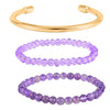 African Amethyst, Purple Glass, Goldtone