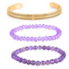 Amethyst, Glass, Goldtone