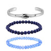 Lapis Lazuli, Blue Glass, Silvertone