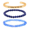Lapis Lazuli, Blue Glass, Goldtone