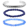 Lapis Lazuli, Glass, Silvertone