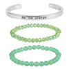 Green Aventurine, Glass, Silvertone