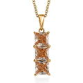 Simulated Champagne Diamond Pendant in 14K YG Over Sterling Silver with ION Plated YG Stainless Steel Necklace (20 Inches) 3.90 ctw - Sticky add to cart bar