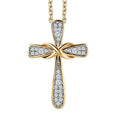Moissanite Cross Pendant Necklace 20 Inches in Vermeil Yellow Gold Over Sterling Silver 0.35 ctw - Sticky add to cart bar