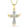 Moissanite Angel Wing Pendant Necklace (20 Inches) in Vermeil YG Over Sterling Silver 0.33 ctw - Sticky add to cart bar