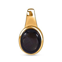 Natural Black Star Sapphire 4.35 ctw Pendant Necklace in Vermeil Yellow Gold Over Sterling Silver 18 Inches