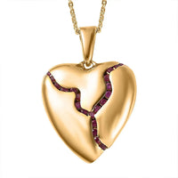 Ruby Heart Pendant Necklace (20 Inches) in Vermeil YG Over Sterling Silver 0.40 ctw
