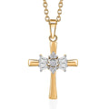 Moissanite Cross Pendant Necklace 20 Inches in Vermeil Yellow Gold Over Sterling Silver 0.25 ctw - Sticky add to cart bar