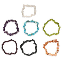 Set of 7 Multi Gemstone Chips Stretch Bracelet 359.10 ctw