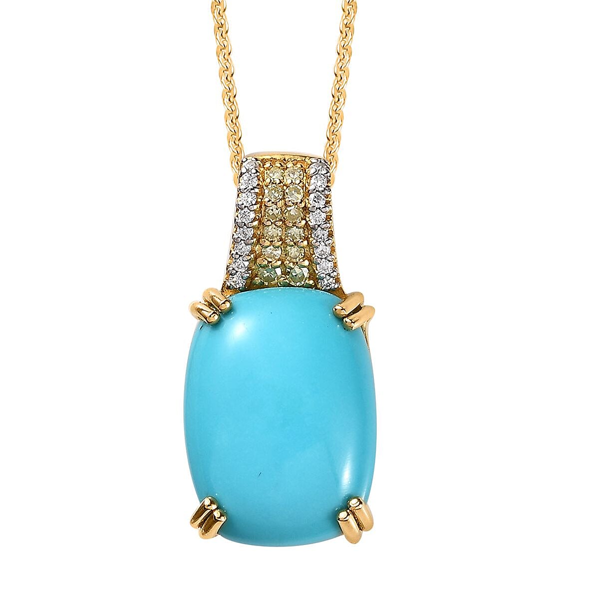 Sleeping Beauty Turquoise and Multi Gemstone Pendant Necklace in Sterling Silver