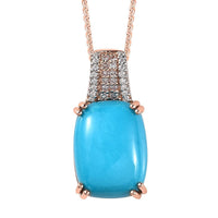 Turquoise and Multi Gemstone Pendant Necklace 18 Inches in Sterling Silver