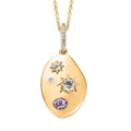 Rose De France Amethyst and Multi Gemstone Celestial Medallion Nugget Pendant Necklace 20 Inches in Vermeil Yellow Gold Over Sterling Silver 1.10 ctw - Sticky add to cart bar