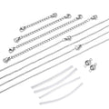 Set of 2pc 8mm Magnetic Lock, 4pcs Extender Chain with Lobster Lock (2,3,4,5 In), 4pcs Ring Adjusting Spring Wire and 2pc Chain (20 Inches) in Stainless Steel - Sticky add to cart bar