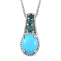Sleeping Beauty Turquoise and Grandidierite Pendant Necklace 20 Inches in Platinum Over Sterling Silver 1.75 ctw - Sticky add to cart bar