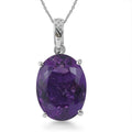AAA Lusaka Amethyst Solitaire Pendant Necklace 18 Inches in Platinum Over Sterling Silver 50.50 ctw - Sticky add to cart bar