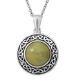 Connemara Marble Ireland Celtic Knot Pendant Necklace 20 Inches in Black Oxidized Sterling Silver 4.50 ctw - Sticky add to cart bar