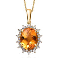 Serra Gaucha Citrine and White Zircon Pendant Necklace 20 Inches in Vermeil Yellow Gold Over Sterling Silver 9.80 ctw - Sticky add to cart bar