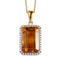 Serra Gaucha Citrine and Moissanite Pendant Necklace 20 Inches in Vermeil Yellow Gold Over Sterling Silver 8.40 ctw - Sticky add to cart bar