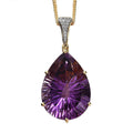 Doorbuster AAA African Amethyst and White Zircon Pendant Necklace 20 Inches in Vermeil Yellow Gold Over Sterling Silver 52.10 ctw - Sticky add to cart bar
