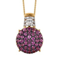 AAA Lotus Garnet and White Zircon Cluster Pendant Necklace 20 Inches in Vermeil Yellow Gold Over Sterling Silver 2.60 ctw - Sticky add to cart bar
