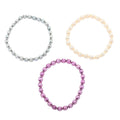 Set of 3 Multi Color Freshwater Pearl Stretch Bracelet - Sticky add to cart bar