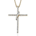 Diamond Cross Pendant Necklace 18 Inches in Rhodium Over Sterling Silver 0.33 ctw - Sticky add to cart bar