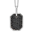 Thai Black Spinel Pendant Necklace 20 Inches in Platinum Over Sterling Silver 0.90 ctw - Sticky add to cart bar