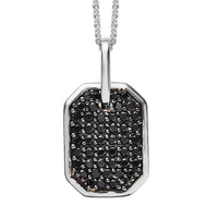 Thai Black Spinel Pendant Necklace 20 Inches in Platinum Over Sterling Silver 0.90 ctw