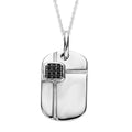 Thai Black Spinel Pendant Necklace 20 Inches in Platinum Over Sterling Silver 0.10 ctw - Sticky add to cart bar