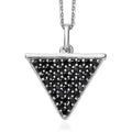 Thai Black Spinel Trillion Pendant Necklace (20 Inches) in Platinum Over Sterling Silver 0.90 ctw - Sticky add to cart bar