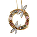 GP Trionfo Collection Premium Multi-Tourmaline and Multi Gemstone Dragonfly Pendant Necklace 20 Inches in Vermeil Yellow Gold Over Sterling Silver 4.00 ctw - Sticky add to cart bar