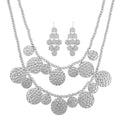 Doorbuster Necklace 18-22 Inches and Earrings in Silvertone - Sticky add to cart bar