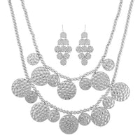 Doorbuster Necklace 18-22 Inches and Earrings in Silvertone