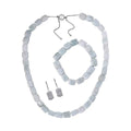 Natural Jade Jewelry Set of Bracelet, Earrings and Necklace, Round Shape Jade Beaded Jewelry Set, Rhodium Over Sterling Silver Jewelry Set, Gifts For Her 540.50 ctw - Sticky add to cart bar