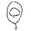 Terahertz Beaded Stretch Bracelet and Necklace 18-20 Inches in Rhodium Over Sterling Silver 310.65 ctw - Sticky add to cart bar