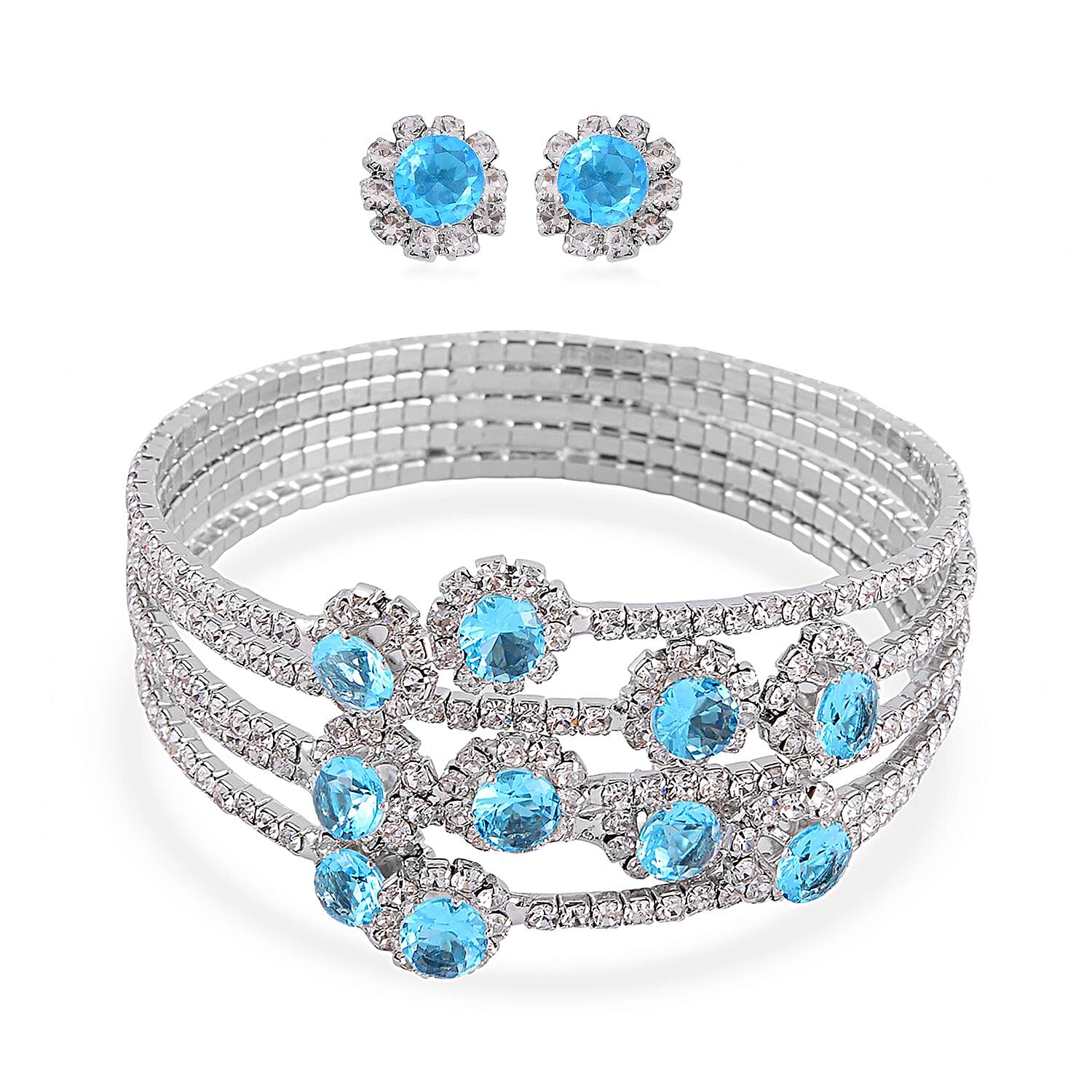 doorbuster-sky-blue-and-white-color-austrian-crystal-bangle-bracelet-7-7.5-in-and-earrings-in-silvertone