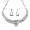 Austrian Crystal Regal Cascade Necklace and Earrings in Silvertone - Sticky add to cart bar