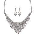 Austrian Crystal Glow Statement Necklace and Earrings in Silvertone - Sticky add to cart bar