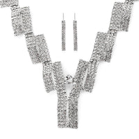 Austrian Crystal Royale Necklace and Earrings in Silvertone