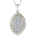 Karis White Zircon Pendant in 18K YG Plated and Platinum Bond with Stainless Steel Necklace (20 Inches) 2.30 ctw - Sticky add to cart bar