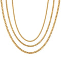 Ever True Set of 3 Curb Chain Necklaces 16, 20, 24 Inches with 2 Inch Extender in ION Plated YG Stainless Steel - Sticky add to cart bar