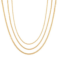 Ever True Set of 3 Rolo Chain Necklaces 16, 20, 24 Inches with 2 Inch Extender in ION Plated YG Stainless Steel