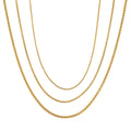 Ever True Set of 3 Box Link Chain Necklace (16, 20 and 24 Inches) with 2 Inch Extender in ION Plated YG Stainless Steel - Sticky add to cart bar