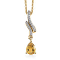 Premium Brazilian Heliodor and White Zircon Drop Pendant Necklace 20 Inches in Vermeil Yellow Gold Over Sterling Silver 0.75 ctw - Sticky add to cart bar