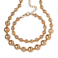 Doorbuster Resin Necklace (20-22 Inches) and Bracelet (7.5-9.00In) in Goldtone - Sticky add to cart bar