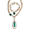 Doorbuster Simulated Emerald Necklace (20-22 Inches) and Bracelet (7.00In) in Goldtone - Sticky add to cart bar